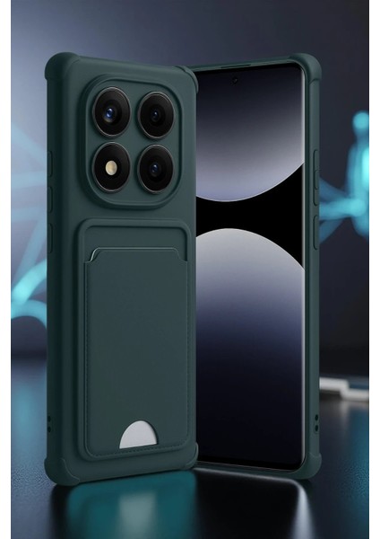 Xiaomi Redmi Note 14 Pro Plus Kelvin Kartvizitli Silikon - Koyu Yeşil - KA8345-3230