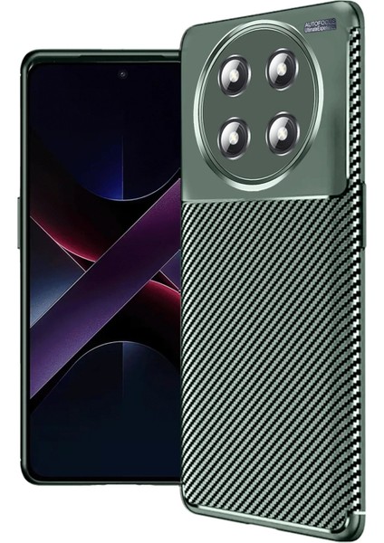 Honor Magic 7 Lite Kılıf Auto Focus Karbon Kapak - Koyu Yeşil - KA4740-2300