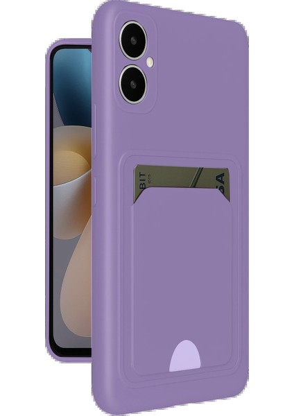 Samsung Galaxy A05 Kelvin Kartvizitli Silikon - Lila - KA4971-7994