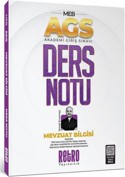 2026 Meb Ags Mevzuat Bilgisi Ders Notu Akdemi Giriş Sınavı Retro Yayınları