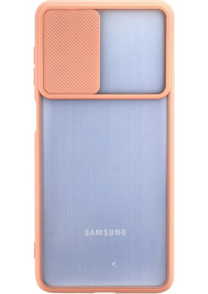 Samsung Galaxy M52 5g Kılıf Palm Buzlu Kamera Sürgülü Silikon - Pembe - KA9060-7227