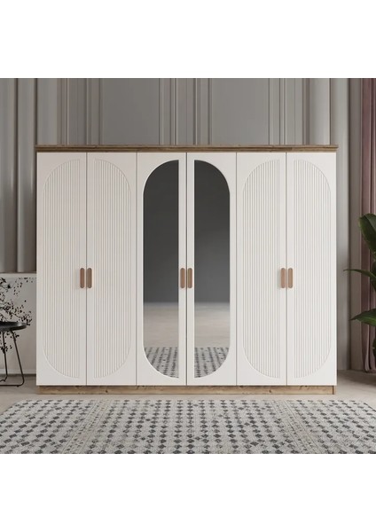 Soho 6 Kapaklı Bazalı Gardırop Tamamı Mdf fiyatları