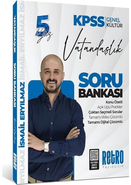2026 Kpss Genel Kültür 5yüz Vatandaşlık Soru Bankası Tamamı Video Çözümlü Retro Yayınları Ismail Eryılmaz