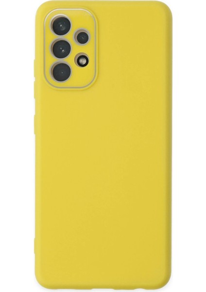 Samsung Galaxy A33 5g Kılıf Lansman Glass Kapak - Sarı - KA6443-7398