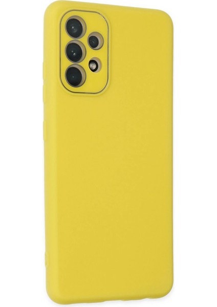 Samsung Galaxy A33 5g Kılıf Lansman Glass Kapak - Sarı - KA6443-7398
