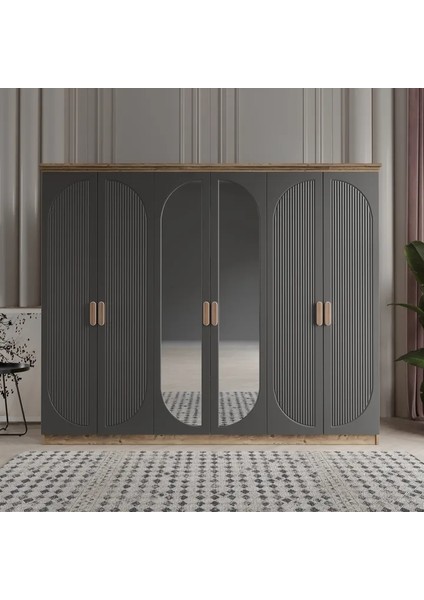 Soho 6 Kapaklı Bazalı Gardırop Tamamı Mdf fiyatları