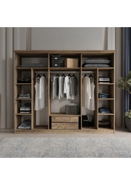 Soho 6 Kapaklı Bazalı Gardırop Tamamı Mdf modelleri