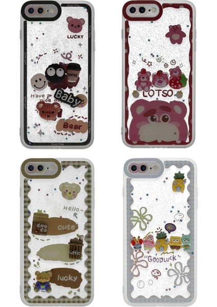 iPhone 7 Plus Kılıf Sweet Desenli Silikon Kapak - Şeffaf - KA4697-4742