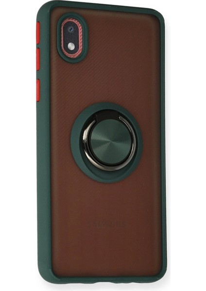 Samsung Galaxy A01 Core Kılıf Montreal Yüzüklü Silikon Kapak - Yeşil - KA3707-1013 fiyatları