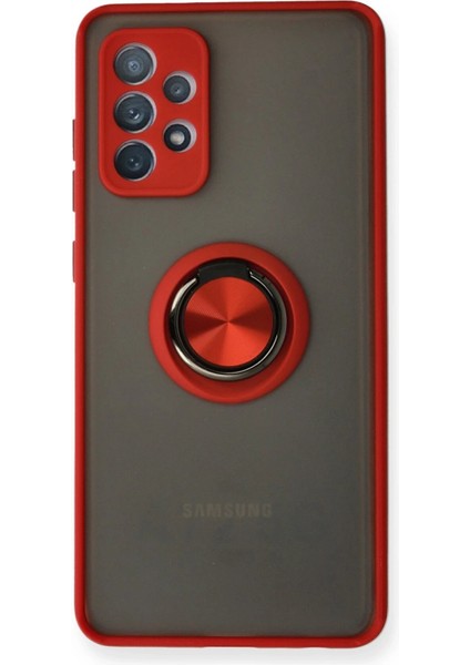 Samsung Galaxy A32 Kılıf Montreal Yüzüklü Silikon Kapak - Kırmızı - KA1149-9647