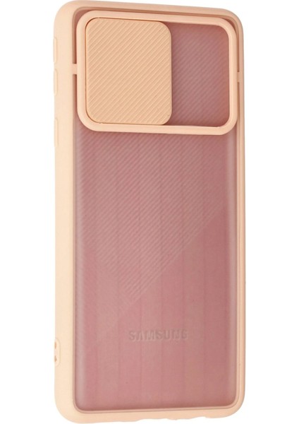 Samsung Galaxy A01 Core Kılıf Palm Buzlu Kamera Sürgülü Silikon - Pembe - KA2320-5982