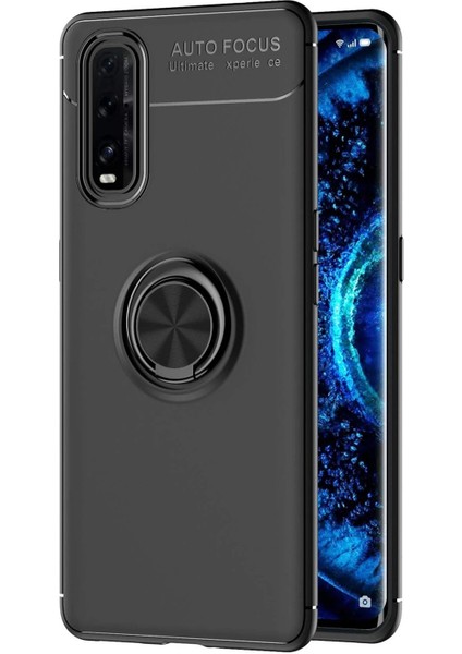 Oppo Find X2 Kılıf Range Yüzüklü Silikon - Siyah - KA9344-7236