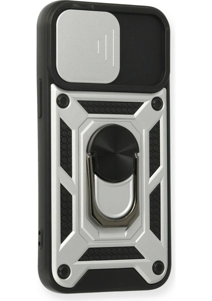 iPhone 12 Mini Kılıf Pars Lens Yüzüklü Silikon - Gümüş - KA7123-9294 fiyatları