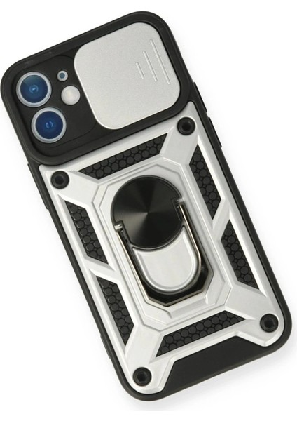 iPhone 12 Mini Kılıf Pars Lens Yüzüklü Silikon - Gümüş - KA7123-9294 modelleri