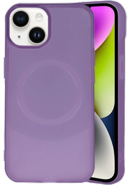 iPhone 14 Kılıf Maya Karbon Kapak - Mürdüm - KA4409-8047
