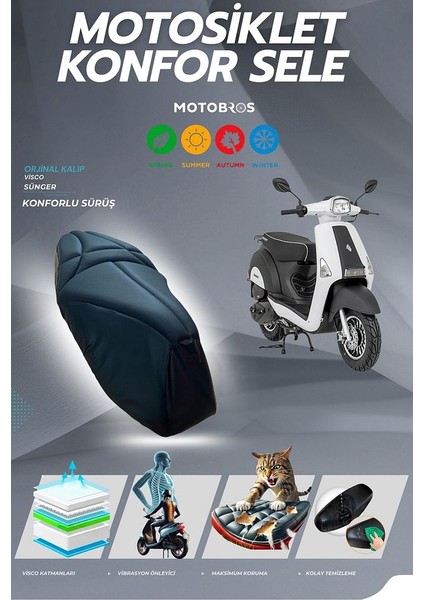 Mondial 50 Revival Konfor Sele ve Sele Kılıfı Visco Sünger (Kılıf Hediyeli)