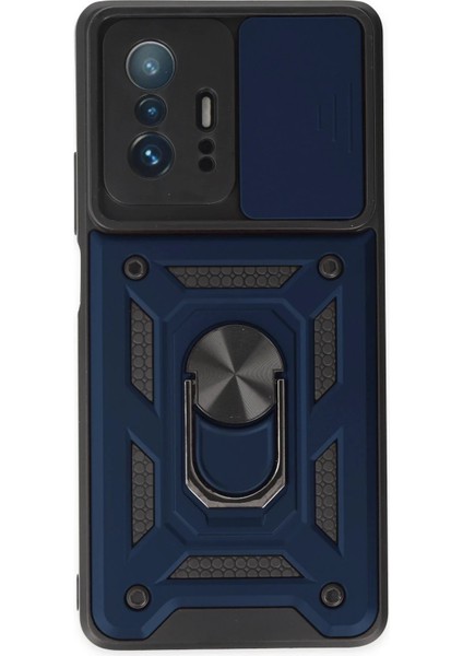 Xiaomi Mi 11T Pro Kılıf Pars Lens Yüzüklü Silikon - Lacivert - KA1851-9762