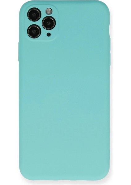 iPhone 11 Pro Max Kılıf Nano Içi Kadife Silikon - Turkuaz - KA1414-6599