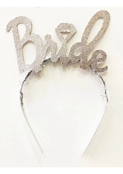 Gümüş Renk Bekarlığa Veda Italik Yazı Alyanslı Bride Taç