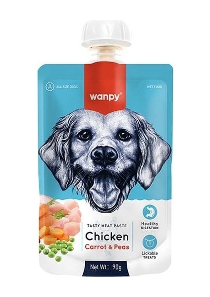 Wanpy Taze Tavuklu ve Havuçlu Et Ezmesi Doğal Köpek Ödülü 90 gr
