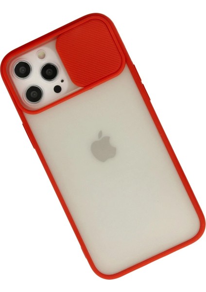 iPhone 12 Pro Max Kılıf Palm Buzlu Kamera Sürgülü Silikon - Kırmızı - KA9009-1139 fiyatları