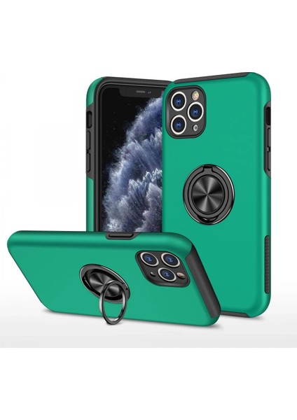 iPhone 11 Pro Kılıf Elit Yüzüklü Kapak - Yeşil - KA2524-7020