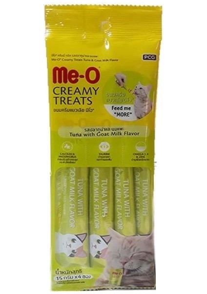 Meo Creamy Ton Balıklı ve Keçi Sütlü Kedi Ödül Maması 4X15 gr