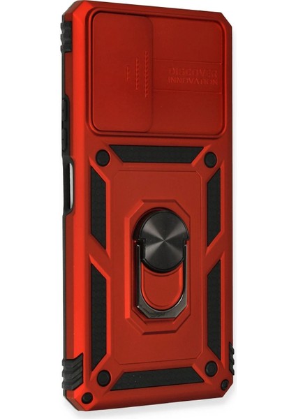Xiaomi Redmi Note 10 Pro Kılıf Pars Lens Yüzüklü Silikon - Kırmızı - KA4902-5425