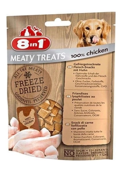 8 In 1 Freeze Dried Tahılsız Kurutulmuş Tavuk ve Havuçlu Köpek Ödül Maması 50 gr