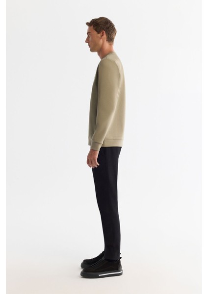 Erkek Vizon Bisiklet Yaka Pamuklu Baskılı Elastan Sweatshirt A42Y1206 fırsatları