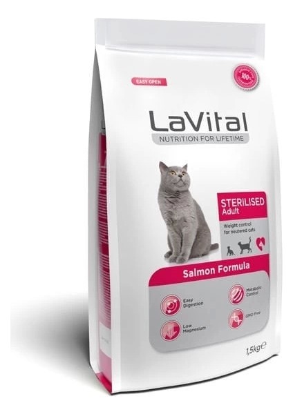 Lavital Sterilised Somonlu Kısırlaştırılmış Kedi Maması 1.5 kg fiyatları