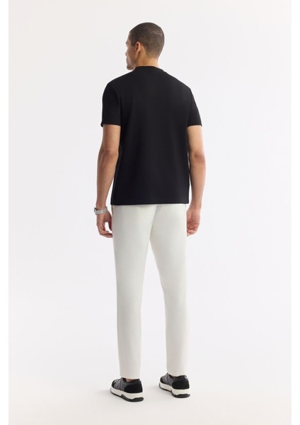 Erkek Siyah Regular Fit Bisiklet Yaka Baskılı İnterlok T-Shirt A51Y1089