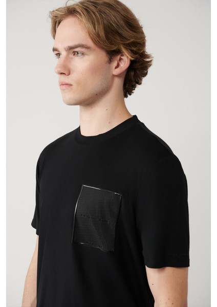 Erkek Siyah Bisiklet Yaka Baskılı Soft Touch T-shirt A41y1010 fiyatları