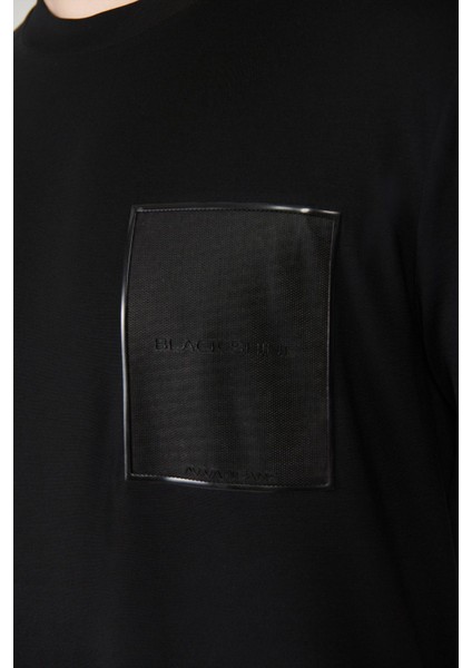 Erkek Siyah Bisiklet Yaka Baskılı Soft Touch T-shirt A41y1010 indirimleri