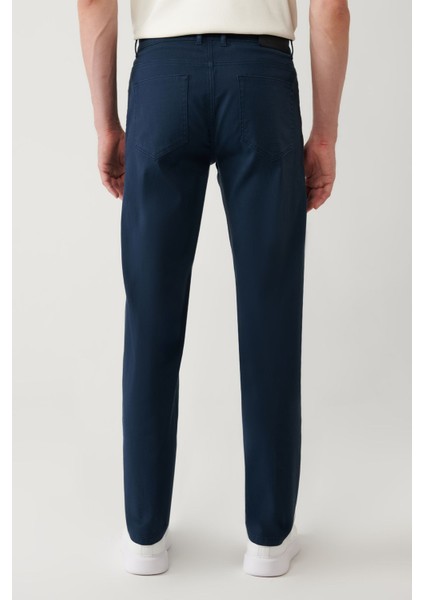Erkek Lacivert Slim Fit Klasik Bel 5 Cep Pantolon A41Y3071