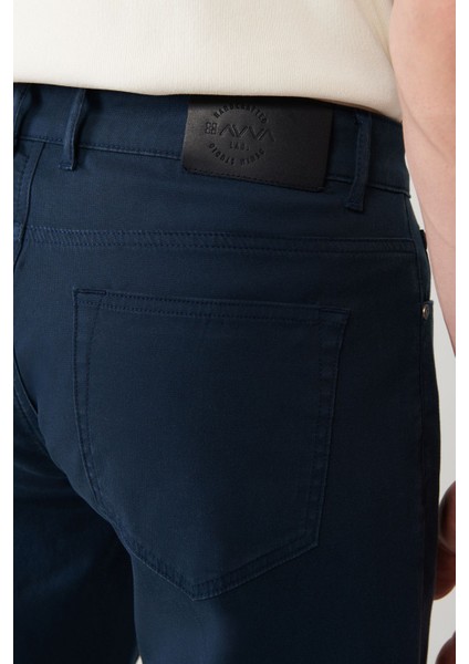 Erkek Lacivert Slim Fit Klasik Bel 5 Cep Pantolon A41Y3071