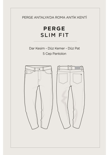 Erkek Lacivert Slim Fit Klasik Bel 5 Cep Pantolon A41Y3071