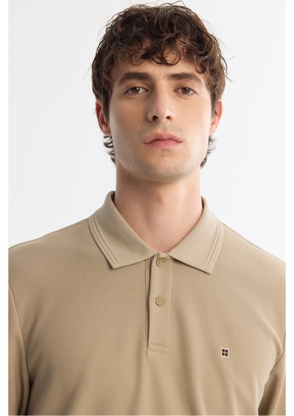 Erkek Vizon 2 Düğmeli Pamuklu Polo Yaka Sweatshirt B001080 fiyatları