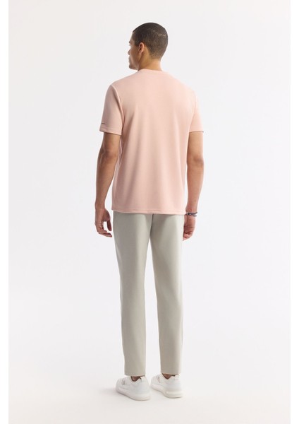 Erkek Pembe Bisiklet Yaka Jakarlı T-shirt A41y1167 fırsatları