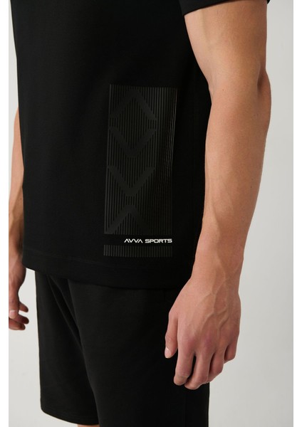 Erkek Siyah Baskılı Bisiklet Yaka Soft Touch T-shirt A41y1328 indirimleri