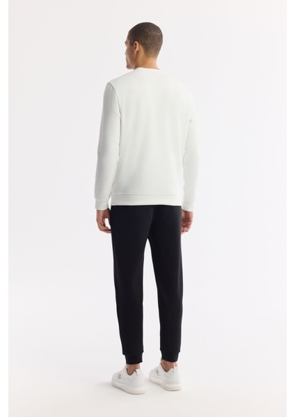 Erkek Ekru Bisiklet Yaka Baskılı Bi Stretch Interlok Sweatshirt A51y1208 indirimleri