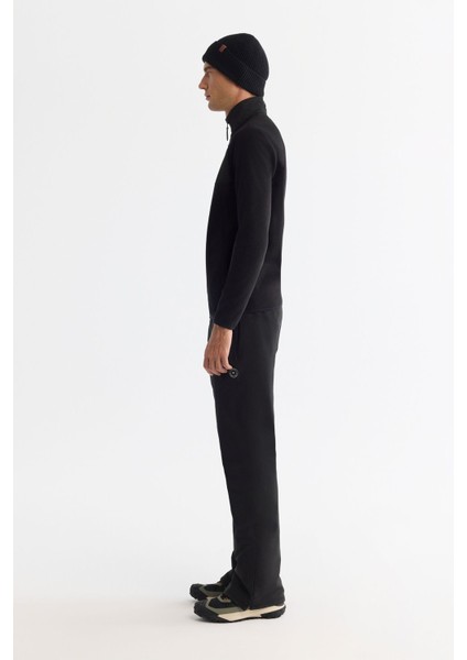 Erkek Siyah Soğuğa Dayanıklı Fermuarlı Dik Yaka Polar Sweatshirt A42y1380 modelleri