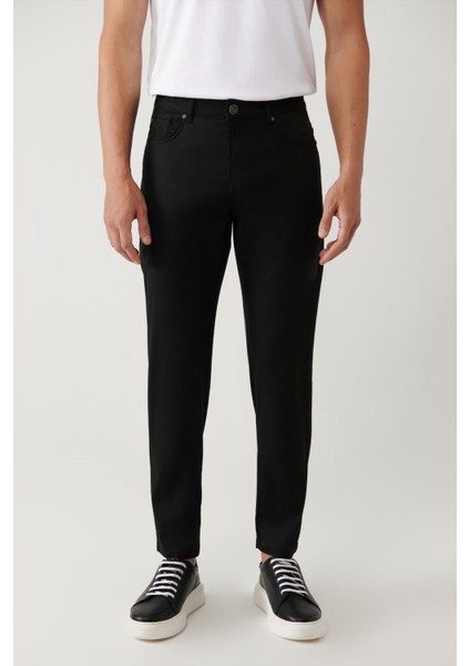 Erkek Siyah Slim Fit Klasik Bel 5 Cep Pantolon A41Y3071