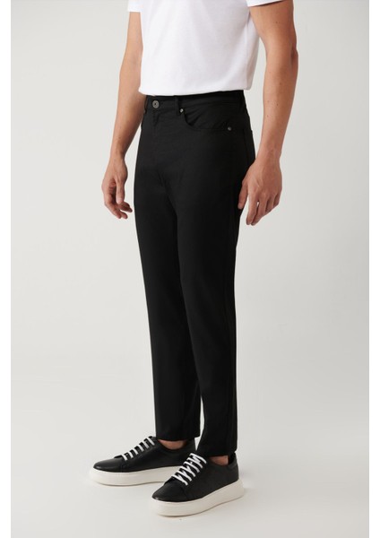 Erkek Siyah Slim Fit Klasik Bel 5 Cep Pantolon A41Y3071