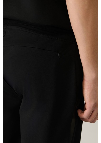 Erkek Siyah Jersey Kumaş 2 İplik Eşofman Altı A41Y3416