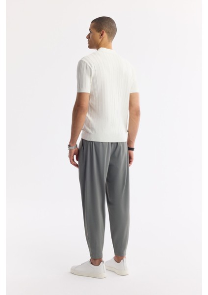 Erkek Ekru Polo Yaka Fermuarlı Fitil Örgü Detaylı Rayon Triko T-shirt A51Y5046 fırsatları