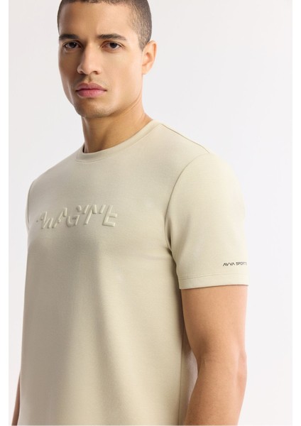 Erkek Bej Bisiklet Yaka Jakarlı T-shirt A41y1167 fiyatları