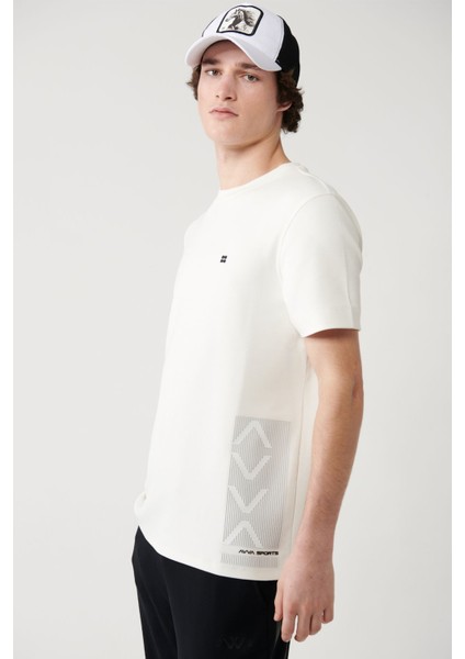 Erkek Beyaz Baskılı Bisiklet Yaka Soft Touch T-shirt A41y1328 indirimleri