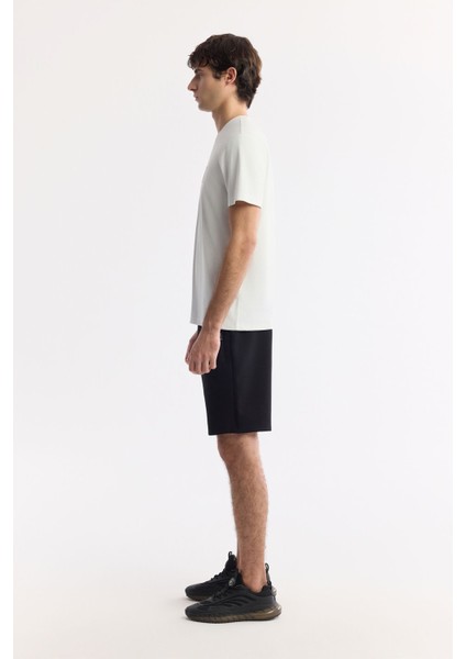 Erkek Beyaz Bisiklet Yaka Hareketli Hologram Baskılı Shoft Touch T-Shirt A51Y1031 modelleri