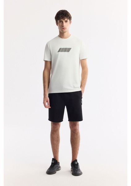 Erkek Beyaz Bisiklet Yaka Hareketli Hologram Baskılı Shoft Touch T-Shirt A51Y1031 indirimleri